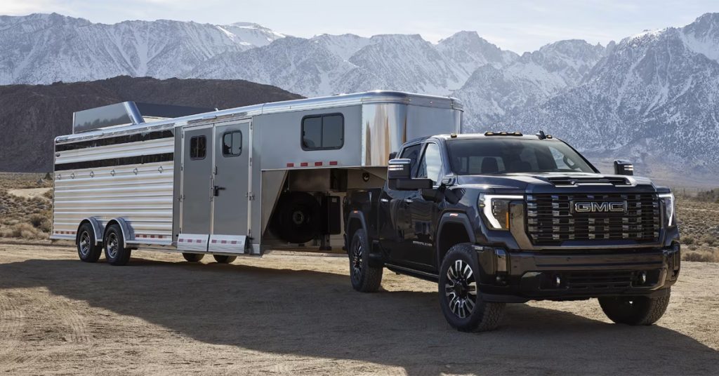 GMC Truck Towing a Trailer