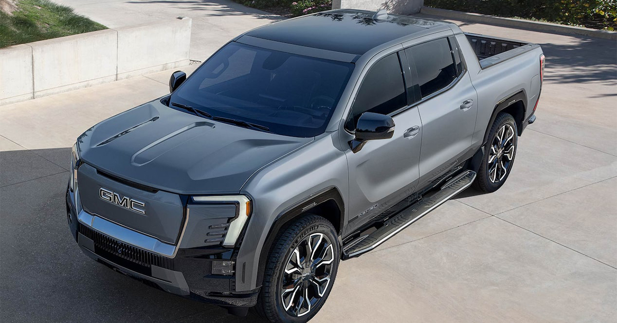 2025 GMC Sierra EV Denali truck exterior in grey