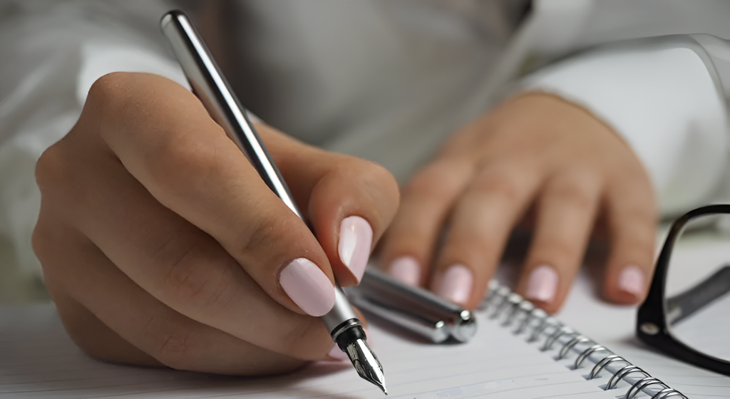 Person writing in a notebook
