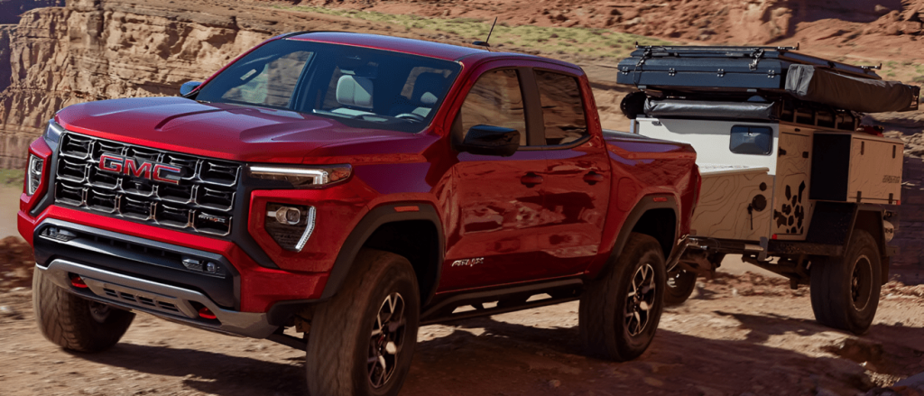 GMC Truck towing a trailer