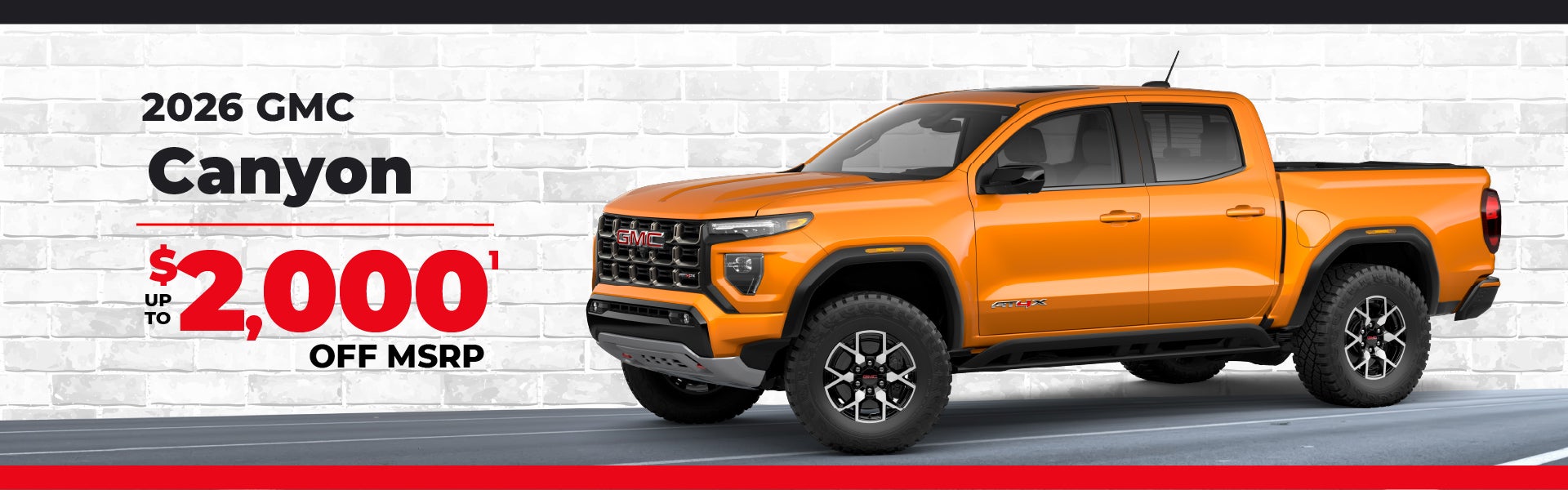 2026 GMC Canyon - up to $2000 off MSRP