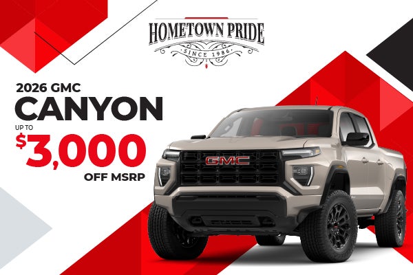2026 GMC Canyon - up to $3000 off MSRP