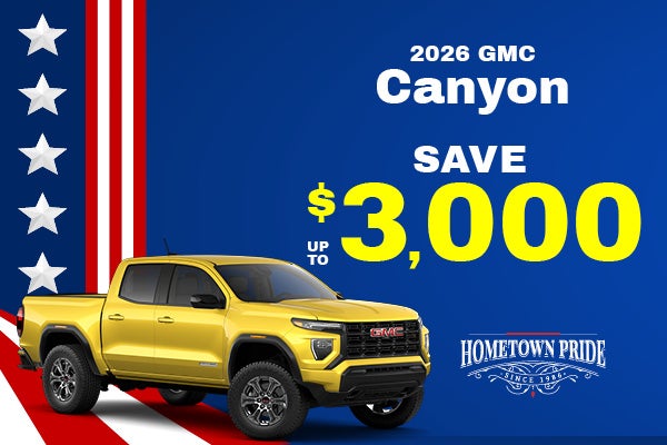 2026 GMC Canyon - up to $3000 off MSRP