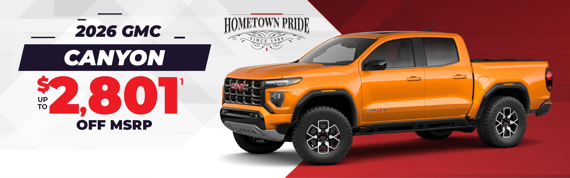 2026 GMC Canyon - up to $2801 off MSRP
